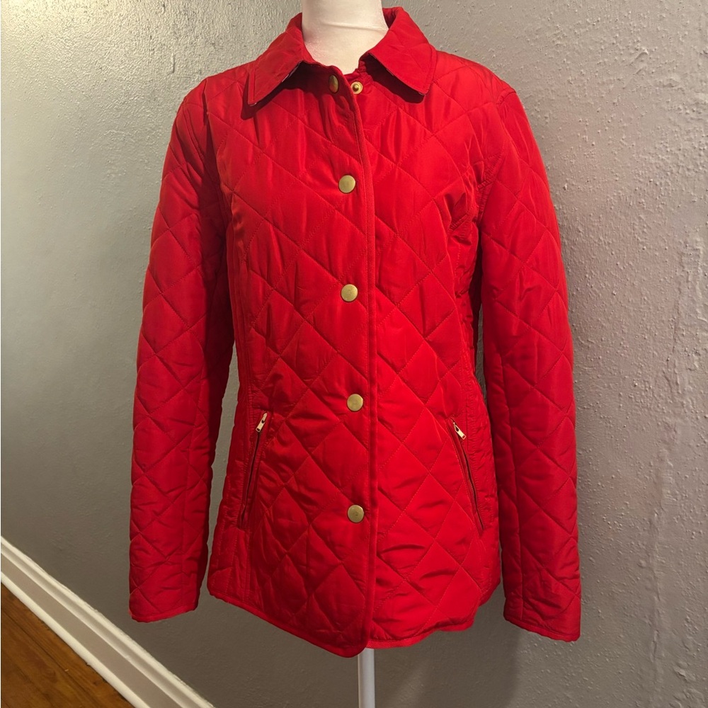 Crown & Ivy Red Quilted Puffer Jacket